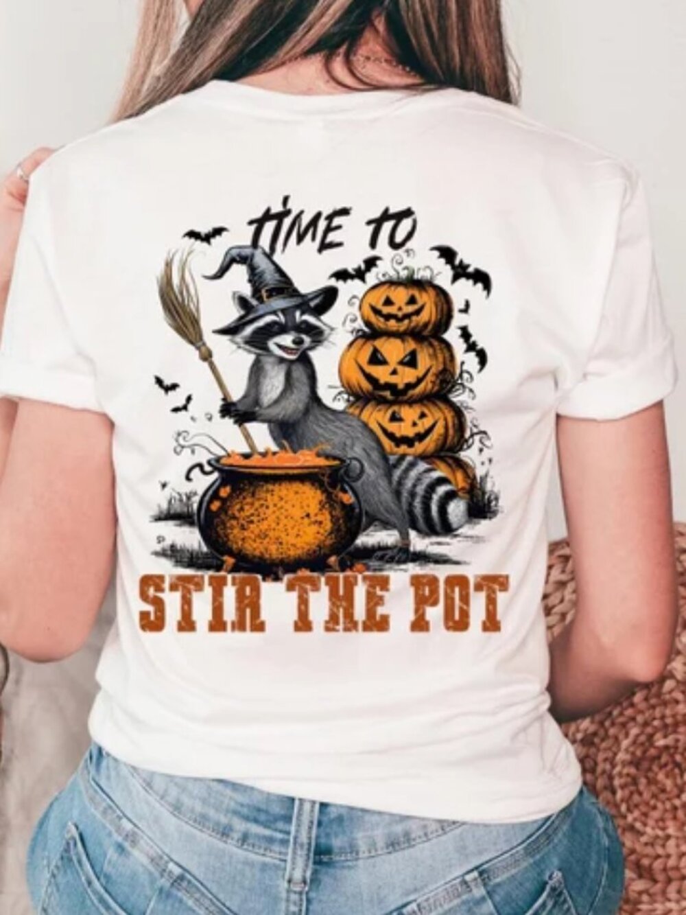 Time To Stir The Pot Shirt, Halloween Raccoon Shirt, Time To Stir The Pot Tee - Picture 3 of 6